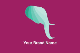 Green Gradient Elephant Animal Logo