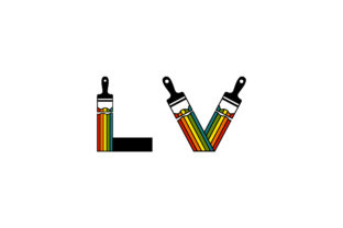 LV Letter Typography Logo Design